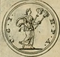 An illustration from Numismata ærea imperatorum, augustarum, et cæsarum, in coloniis, municilpiis, et urbibus jure latio donatis, ex omni modulo percussa (1695)