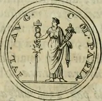 An illustration from Numismata ærea imperatorum, augustarum, et cæsarum, in coloniis, municilpiis, et urbibus jure latio donatis, ex omni modulo percussa (1695)