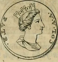An illustration from Numismata ærea imperatorum, augustarum, et cæsarum, in coloniis, municilpiis, et urbibus jure latio donatis, ex omni modulo percussa (1695)