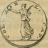 An illustration from Numismata ærea imperatorum, augustarum, et cæsarum, in coloniis, municilpiis, et urbibus jure latio donatis, ex omni modulo percussa (1695)