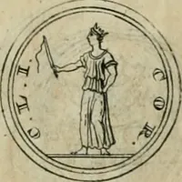 An illustration from Numismata ærea imperatorum, augustarum, et cæsarum, in coloniis, municilpiis, et urbibus jure latio donatis, ex omni modulo percussa (1695)