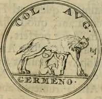 An illustration from Numismata ærea imperatorum, augustarum, et cæsarum, in coloniis, municilpiis, et urbibus jure latio donatis, ex omni modulo percussa (1695)