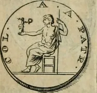 An illustration from Numismata ærea imperatorum, augustarum, et cæsarum, in coloniis, municilpiis, et urbibus jure latio donatis, ex omni modulo percussa (1695)