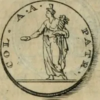 An illustration from Numismata ærea imperatorum, augustarum, et cæsarum, in coloniis, municilpiis, et urbibus jure latio donatis, ex omni modulo percussa (1695)