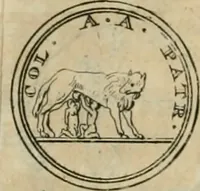 An illustration from Numismata ærea imperatorum, augustarum, et cæsarum, in coloniis, municilpiis, et urbibus jure latio donatis, ex omni modulo percussa (1695)