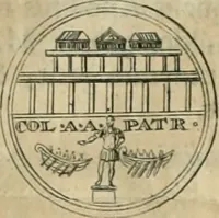 An illustration from Numismata ærea imperatorum, augustarum, et cæsarum, in coloniis, municilpiis, et urbibus jure latio donatis, ex omni modulo percussa (1695)