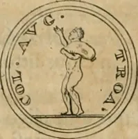 An illustration from Numismata ærea imperatorum, augustarum, et cæsarum, in coloniis, municilpiis, et urbibus jure latio donatis, ex omni modulo percussa (1695)