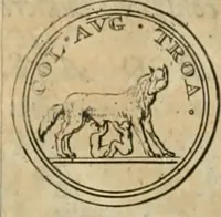 An illustration from Numismata ærea imperatorum, augustarum, et cæsarum, in coloniis, municilpiis, et urbibus jure latio donatis, ex omni modulo percussa (1695)