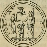 An illustration from Numismata ærea imperatorum, augustarum, et cæsarum, in coloniis, municilpiis, et urbibus jure latio donatis, ex omni modulo percussa (1695)