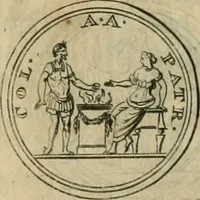 An illustration from Numismata ærea imperatorum, augustarum, et cæsarum, in coloniis, municilpiis, et urbibus jure latio donatis, ex omni modulo percussa (1695)