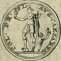 An illustration from Numismata ærea imperatorum, augustarum, et cæsarum, in coloniis, municilpiis, et urbibus jure latio donatis, ex omni modulo percussa (1695)