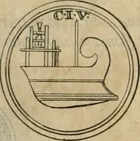 An illustration from Numismata ærea imperatorum, augustarum, et cæsarum, in coloniis, municilpiis, et urbibus jure latio donatis, ex omni modulo percussa (1695)