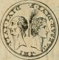 An illustration from Numismata ærea imperatorum, augustarum, et cæsarum, in coloniis, municilpiis, et urbibus jure latio donatis, ex omni modulo percussa (1695)