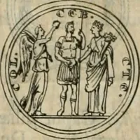 An illustration from Numismata ærea imperatorum, augustarum, et cæsarum, in coloniis, municilpiis, et urbibus jure latio donatis, ex omni modulo percussa (1695)