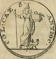An illustration from Numismata ærea imperatorum, augustarum, et cæsarum, in coloniis, municilpiis, et urbibus jure latio donatis, ex omni modulo percussa (1695)