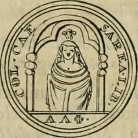 An illustration from Numismata ærea imperatorum, augustarum, et cæsarum, in coloniis, municilpiis, et urbibus jure latio donatis, ex omni modulo percussa (1695)