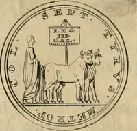 An illustration from Numismata ærea imperatorum, augustarum, et cæsarum, in coloniis, municilpiis, et urbibus jure latio donatis, ex omni modulo percussa (1695)