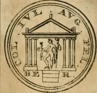 An illustration from Numismata ærea imperatorum, augustarum, et cæsarum, in coloniis, municilpiis, et urbibus jure latio donatis, ex omni modulo percussa (1695)