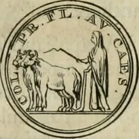An illustration from Numismata ærea imperatorum, augustarum, et cæsarum, in coloniis, municilpiis, et urbibus jure latio donatis, ex omni modulo percussa (1695)