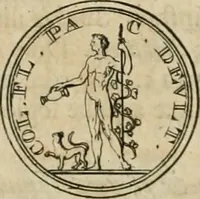 An illustration from Numismata ærea imperatorum, augustarum, et cæsarum, in coloniis, municilpiis, et urbibus jure latio donatis, ex omni modulo percussa (1695)
