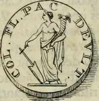 An illustration from Numismata ærea imperatorum, augustarum, et cæsarum, in coloniis, municilpiis, et urbibus jure latio donatis, ex omni modulo percussa (1695)