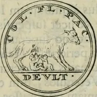 An illustration from Numismata ærea imperatorum, augustarum, et cæsarum, in coloniis, municilpiis, et urbibus jure latio donatis, ex omni modulo percussa (1695)