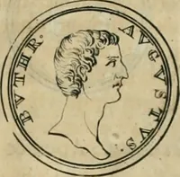 An illustration from Numismata ærea imperatorum, augustarum, et cæsarum, in coloniis, municilpiis, et urbibus jure latio donatis, ex omni modulo percussa (1695)
