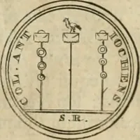 An illustration from Numismata ærea imperatorum, augustarum, et cæsarum, in coloniis, municilpiis, et urbibus jure latio donatis, ex omni modulo percussa (1695)