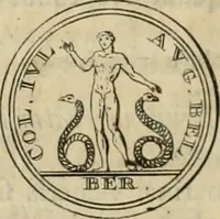 An illustration from Numismata ærea imperatorum, augustarum, et cæsarum, in coloniis, municilpiis, et urbibus jure latio donatis, ex omni modulo percussa (1695)