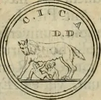 An illustration from Numismata ærea imperatorum, augustarum, et cæsarum, in coloniis, municilpiis, et urbibus jure latio donatis, ex omni modulo percussa (1695)
