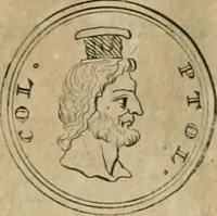 An illustration from Numismata ærea imperatorum, augustarum, et cæsarum, in coloniis, municilpiis, et urbibus jure latio donatis, ex omni modulo percussa (1695)