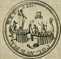 An illustration from Numismata ærea imperatorum, augustarum, et cæsarum, in coloniis, municilpiis, et urbibus jure latio donatis, ex omni modulo percussa (1695)