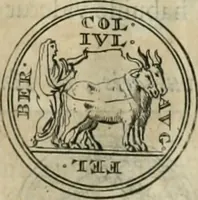 An illustration from Numismata ærea imperatorum, augustarum, et cæsarum, in coloniis, municilpiis, et urbibus jure latio donatis, ex omni modulo percussa (1695)