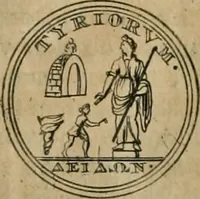 An illustration from Numismata ærea imperatorum, augustarum, et cæsarum, in coloniis, municilpiis, et urbibus jure latio donatis, ex omni modulo percussa (1695)