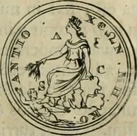 An illustration from Numismata ærea imperatorum, augustarum, et cæsarum, in coloniis, municilpiis, et urbibus jure latio donatis, ex omni modulo percussa (1695)