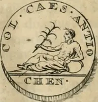 An illustration from Numismata ærea imperatorum, augustarum, et cæsarum, in coloniis, municilpiis, et urbibus jure latio donatis, ex omni modulo percussa (1695)