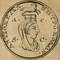 An illustration from Numismata ærea imperatorum, augustarum, et cæsarum, in coloniis, municilpiis, et urbibus jure latio donatis, ex omni modulo percussa (1695)
