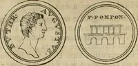 An illustration from Numismata ærea imperatorum, augustarum, et cæsarum, in coloniis, municilpiis, et urbibus jure latio donatis, ex omni modulo percussa (1695)