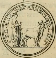 An illustration from Numismata ærea imperatorum, augustarum, et cæsarum, in coloniis, municilpiis, et urbibus jure latio donatis, ex omni modulo percussa (1695)
