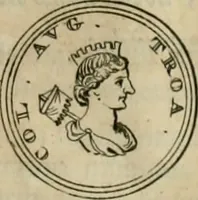 An illustration from Numismata ærea imperatorum, augustarum, et cæsarum, in coloniis, municilpiis, et urbibus jure latio donatis, ex omni modulo percussa (1695)