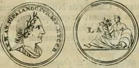 An illustration from Numismata ærea imperatorum, augustarum, et cæsarum, in coloniis, municilpiis, et urbibus jure latio donatis, ex omni modulo percussa (1695)