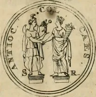 An illustration from Numismata ærea imperatorum, augustarum, et cæsarum, in coloniis, municilpiis, et urbibus jure latio donatis, ex omni modulo percussa (1695)