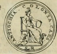 An illustration from Numismata ærea imperatorum, augustarum, et cæsarum, in coloniis, municilpiis, et urbibus jure latio donatis, ex omni modulo percussa (1695)
