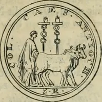 An illustration from Numismata ærea imperatorum, augustarum, et cæsarum, in coloniis, municilpiis, et urbibus jure latio donatis, ex omni modulo percussa (1695)