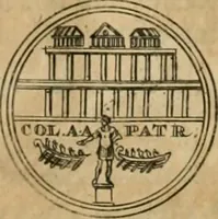 An illustration from Numismata ærea imperatorum, augustarum, et cæsarum, in coloniis, municilpiis, et urbibus jure latio donatis, ex omni modulo percussa (1695)
