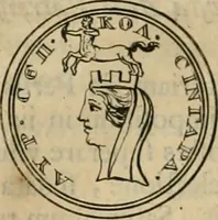 An illustration from Numismata ærea imperatorum, augustarum, et cæsarum, in coloniis, municilpiis, et urbibus jure latio donatis, ex omni modulo percussa (1695)