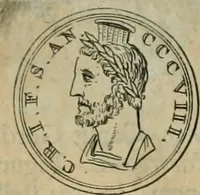 An illustration from Numismata ærea imperatorum, augustarum, et cæsarum, in coloniis, municilpiis, et urbibus jure latio donatis, ex omni modulo percussa (1695)