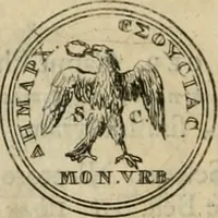 An illustration from Numismata ærea imperatorum, augustarum, et cæsarum, in coloniis, municilpiis, et urbibus jure latio donatis, ex omni modulo percussa (1695)