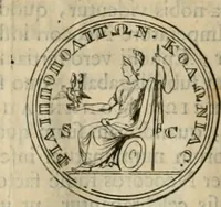 An illustration from Numismata ærea imperatorum, augustarum, et cæsarum, in coloniis, municilpiis, et urbibus jure latio donatis, ex omni modulo percussa (1695)