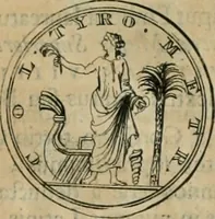 An illustration from Numismata ærea imperatorum, augustarum, et cæsarum, in coloniis, municilpiis, et urbibus jure latio donatis, ex omni modulo percussa (1695)